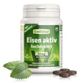 Produktbild: Eisen aktiv, hochdosiert, 50mg - 180 Tabletten, vegan. Eisenbisglycinat - gut verträglich - gegen Müdigkeit & Erschöpfung, Eisenmangel. OHNE künstliche Zusätze - laborgeprüft. Von Greenfood.