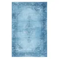 Produktbild: TESSO LIVING Kelim Vintage Teppich Wohnzimmer Jeans Blau 195 X 280 cm - Moderner Kurzflor Teppich - Super Soft