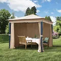 Produktbild: Gartenpavillon Softtop Dach - Gartenzelt Stoffdach, Stahl oder Alu 4 Seitenwände