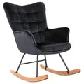 Produktbild: Mid.you Schaukelsessel Richie, Schwarz, Holz, Metall, Textil, Buche, massiv, 72x92x92 cm, Fsc, Stoffauswahl, Wohnzimmer, Sessel, Polstersessel