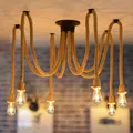 Produktbild: Hanfseil Deckenlampe Pendelleuchte Spinne Kronleuchter Hanfseil DIY Deckenleu...