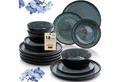 Produktbild: SÄNGER Tafelservice Manila Geschirrset (18-tlg), 6 Personen, Steingut, Blau-Schwarz, Handmade, Erweiterbar, VALUE COLLECTION