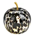 Produktbild: G. Wurm Dekoleuchte Apfel (S) Glas, Schwarz gepunktet, Apfel Lampe mit LED Lichterkette, Dekolampe, Tischleuchte, Apfellampe
