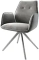 Produktbild: DELIFE Polsterstuhl Zoa-Flex, Kreuzgestell kantig Edelstahl Samt Grau 180° drehbar