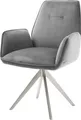 Produktbild: DELIFE Polsterstuhl Zoa-Flex, Kreuzgestell kantig Edelstahl Samt Grau Taschenfederkern