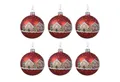 Produktbild: Kaemingk Weihnachtsbaumkugel, Weihnachtskugeln Glas 8cm Lebkuchenhaus Motiv Handbemalt 6er Set Rot