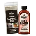 Produktbild: Schrader Leder Reiniger sensitiv Set - Reinigungsmittel für raues & glattes Leder mit Poliertuch - 2-teilig - Made in Germany