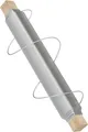Produktbild: Wiltec Basteldraht silberfarben verzinkt 0,7 mm x 33 m, Wickeldraht zum Basteln und Binden, Blumendraht aus Stahl, Draht mit Holzwickel, Schmuckdraht – flexibel und stark