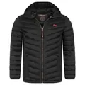Produktbild: Geographical Norway Steppjacke Herren Herbst Winter Jacke Steppjacke Kapuzenjacke Übergangs Outdoor schwarz S