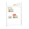 Produktbild: SoBuy Bücherregal Kinder Wandregal für Kinderzimmer Kinder Bücherregal Wand mit 4 Ablagen Montessori Kinderregal Schmal Regal Kinderzimmer Möbel Wand Regal weiß 80x118x12cm KMB08-II-W