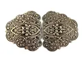 Produktbild: altgold / bronze Trachten Schürzen Dirndl Schliesse Schnalle Verschluss aus Metallzum Annähen 90mmx50mm (1 Stück)