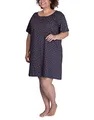 Produktbild: maluuna Damen Übergrößen-Nachthemd mit Punkten aus 100% Baumwolle von XL - 5XL, Farbe:anthrazit, Größe:3XL