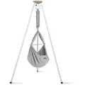 Produktbild: Schmusewolke Federwiege Set inkl. Tipi-Gestell und Motor, Grau, Weiß, Metall, Kunststoff, Textil, Höhe ca. 4 cm, 135x194x135 cm, Feder mit Sicherheitsseil, Babymöbel, Babybetten, Stubenwagen & Babywiegen, Federwiegen