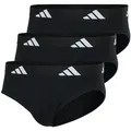 Produktbild: adidas Herren Slip, 3er Pack - Briefs, Active Flex Cotton, Logo, einfarbig Schwarz L