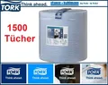 Produktbild: 1500 Blatt Rolle TORK 130050 Putztuch L 340 x B 369 mm blau 2-lagig Hybrid Quick