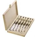 Produktbild: N Stechbeitel-satz 6,10,12,16,20,26 Mm Weißbuchenheft Ulmer Form 6-teilig - Kirsche