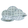 Produktbild: CreaTable 17849 Yara Blau Geschirrset Teller Set 12 teilig Tafelservice Steingut