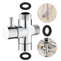 Produktbild: Rusee 3 Wege Umschaltventil G 1/2 Zoll Ventil Umschaltventil Messing Massiv Dusche Adapter Brause Ersatzteil Chrom poliert