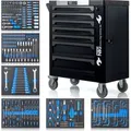 Produktbild: Werkstattwagen inkl. Werkzeug - Black Edition - 252 Teile + Seitenfach - Schwarz