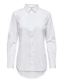 Produktbild: JDY Damen Basic Hemd Bluse Langarm Business Tunika Shirt Classic Regular Fit Stretch Oberteil JDYMIO, Farben:Weiß, Größe:36