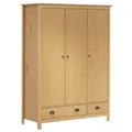 Produktbild: vidaXL Kleiderschrank mit 3 Türen Hill 127x50x170cm Massivholz Kiefer