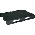 Produktbild: Euro-Palette 1200 x 800 x 150 mm, 100% PE/RE-Kunststoff, geschlossene Deckfläche, Sicherungsrand, 3 Kufen, schwarz
