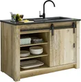 Produktbild: Home affaire Spülenschrank Sherwood mit Scheunentorbeschlag aus Metall, Breite der Arbeitsplatte 133 cm