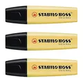 Produktbild: STABILO Boss Original Textmarker, Pastellfarben, abgeschrägte Spitze, 2-5 mm, Pastellgelb, 3 Stück