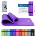 Produktbild: MSPORTS Gymnastikmatte Premium inkl. Tragegurt + Übungsposter + Workout App I Hautfreundliche Fitnessmatte 190 x 60 x 1,5 cm - Violett - Phthalatfreie Yogamatte