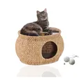 Produktbild: Rohrschneider Katzenhöhle Wasserhyazinthe | Katzenkorb Katzenhöhle als geschützter Rückzugsort | Katzenbett Höhle aus nachhaltigem Material | Katzenkörbchen als perfektes Katzenzubehör