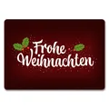 Produktbild: Frohe Weihnachten Fußmatte ohne Rand mit Blätter und Beeren Motiv Fußmatte
