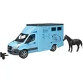 Produktbild: MB Sprinter Tiertransporter mit Pferd, Modellfahrzeug blau
