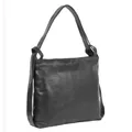 Produktbild: großer echt Leder Damen Shopper Handtasche Schultertasche Nynke vintage schwarz