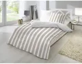 Produktbild: Primera Perkal Bettwäsche 240x220 cm Wende Streifen weiß sand 13367003-70