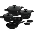 Produktbild: BERLINGERHAUS 10-teiliges Kochgeschirrset aus der Matte Black Collection BH-8197 mit Titanoberfläche - Schwarz