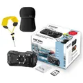 Produktbild: Ricoh WG-80 schwarz Unterwasserkamera ZUBEHÖRPAKET m. Tasche+Floating Strap+16GB