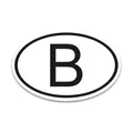 Produktbild: B Magnet Länderkennzeichen Belgien Schwarz & Weiß - 17,5 x 11,5 cm - kfz789