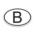 Produktbild: B Magnet Länderkennzeichen Belgien Schwarz & Weiß - 17,5 x 11,5 cm I kfz_789