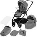 Produktbild: LIONELO MERIL 2-in-1 Buggy Kinderwagen 0-48 Monate bis 22 kg, XXL-Babywanne bis 9 kg, große 360°-Geländeräder, Verstellen der Rückenlehne bis zur Liegeposition, Vollfederung, XXL-Verdeck