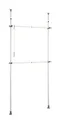 Produktbild: WENKO Teleskop-System Mod. Herkules Basic flexibles Ordnungssystem mit 2 Kleiderstangen für begehbaren Kleiderschrank Metall 75-120 x 165-300 x 11 cm Weiß
