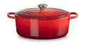 Produktbild: LE CREUSET Bräter Bräter mit Deckel 31 cm Signature Kirschrot, Gusseisen, für alle Herdarten geeignet