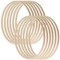 Produktbild: 12 Stück Bambus Floral Hoop,Holzringe zum Basteln,Makramee Ringe Traumfänger Ringe Holz Hoops Set für Hochzeitskranz Dekor und Wandbehang Handwerk Blumenkranz Türkranz Fensterdeko DIY Set-10 cm ø