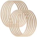Produktbild: 12 Stück Bambus Floral HoopHolzringe zum BastelnMakramee Ringe Traumfänger Ri...