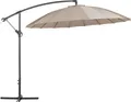 Produktbild: BELIANI Ampelschirm Sandbeige Polyester  268 cm Kurbelmechanismus Garten Terrasse Balkon