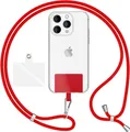 Produktbild: HoldMe Air Edition - Universal Lanyard mit 2 Pads & Karabinerhaken (silber) - 160cm Handyband zum Umhängen - Rot
