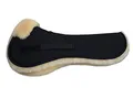 Produktbild: Engel Reitsport | SAKIS1-S-SCH-MED | Sattelkissen mit echtem Merino Lammfell | Fellrand vorne | Steppstoff schwarz Fell medizinisch | Grösse S
