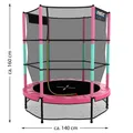 Produktbild: KINETIC SPORTS Kinder Trampolin mit Sicherheitsnetz Indoor Jumper Fun 140cm