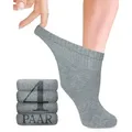 Produktbild: Fiera Besa Diabetikersocken Diabetiker Socken Damen mit Lycra, 4 Paar, Knöchelhoch grau 39-42