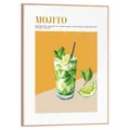 Produktbild: Gerahmtes Bild Wandbild Kunstdruck MDF Braun Grün Orange 30 x 40 cm Mojito