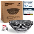 Produktbild: Ramen Schüssel 08-1.0 L aus Porzellan 1300°C 2er Set 20cm „Hishi” Suppenschal...